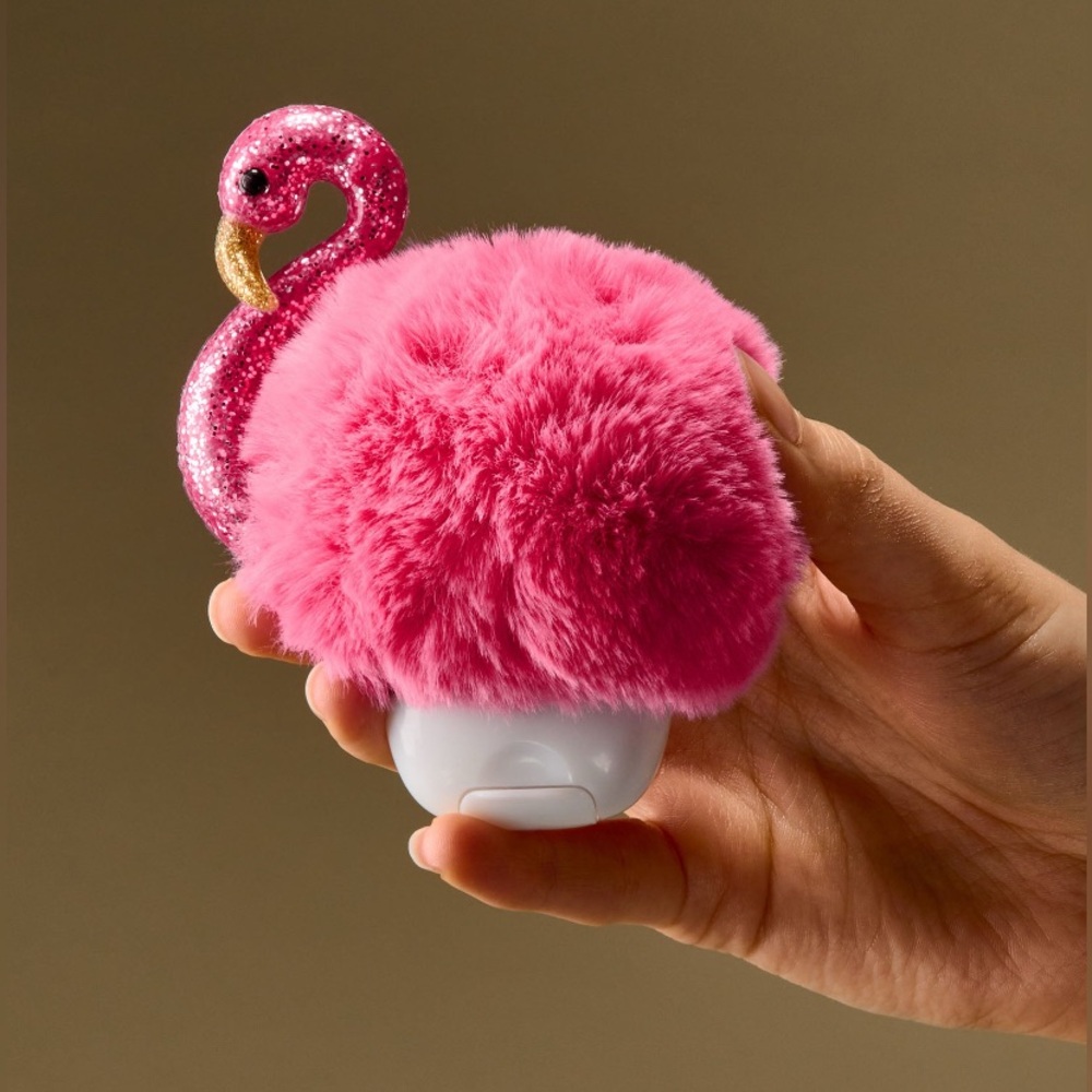 Bath and body works Flamingo Pom hand sanitizer holder - Picture 3 of 3
